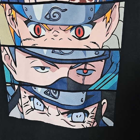 Naruto 100% Cotton Black Graphic Short Sleeve T-Shirt Small - Picture 3 of 6